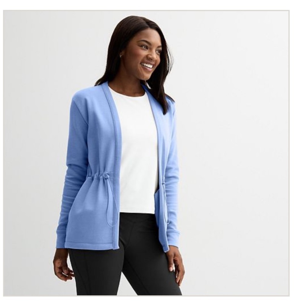 Tek Gear Women's Blue Cinch-Waist Cardigan